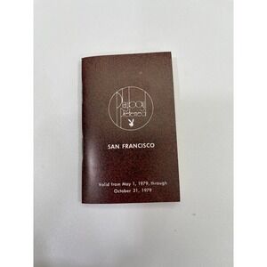 Vintage 1979 Playboy‎ Preferred San Francisco Pocket Guide Passbook Bunny Logo